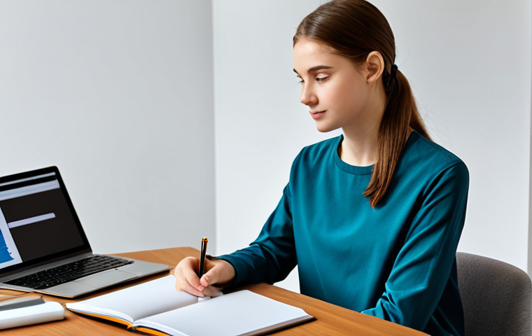 A dedicated young adult, fully clothed in a modest long-sleeved shirt and trousers, seated comfortably at a modern, well-organized study desk. They are attentively looking at a sleek laptop displaying a language learning application's user interface, with virtual flashcards or vocabulary exercises visible. A cup of tea and a neat notebook are placed nearby. The background is a clean, softly lit study area, suggesting a focused and productive atmosphere. Professional photography, high resolution, soft lighting, natural colors, professional dress, safe for work, appropriate content, fully clothed, family-friendly, perfect anatomy, correct proportions, natural pose, well-formed hands, proper finger count, natural body proportions.