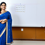 **

"A professional Hindi teacher standing in front of a whiteboard, fully clothed in a modest saree, classroom setting, safe for work, appropriate content, perfect anatomy, natural proportions, family-friendly, educational environment, high quality."

**