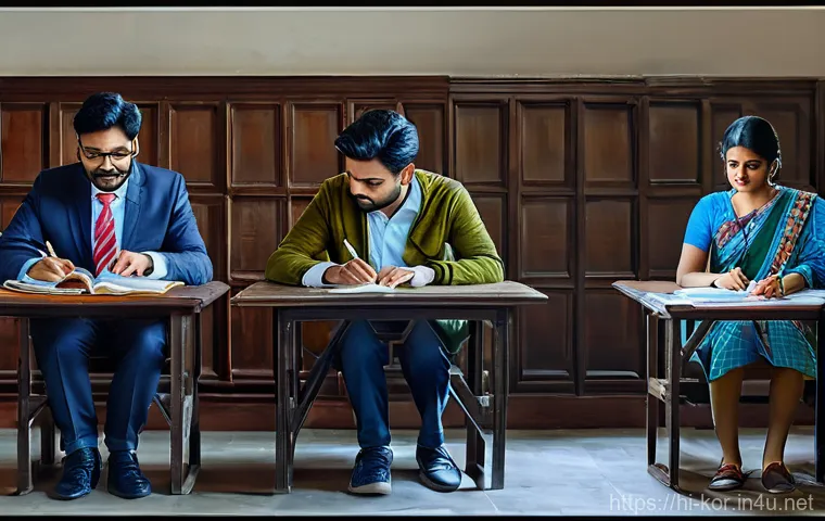 공무원 국어 시험 대비 - Here are three detailed image generation prompts in English, based on the provided Hindi text, focus...