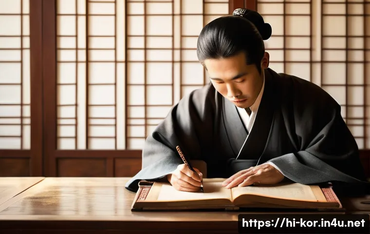 국어 문법의 역사적 변화 - **Prompt 1: The Scholar's Scroll - Ancient Korean Language**
    "A tranquil, high-detail illustrati...