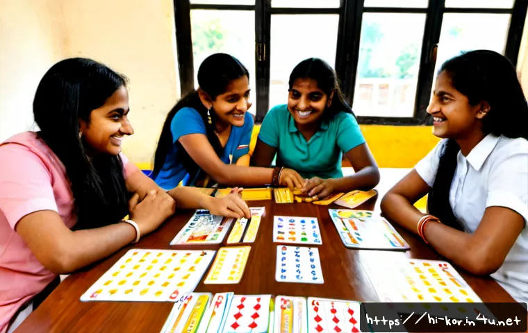 Home 17 국어 지도에서의 게임 활용 사례 - Photorealistic Hindi language classroom in India, a warm and encouraging teacher guiding middle-scho...
